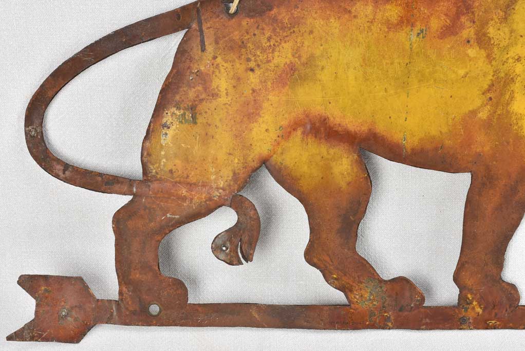 Salvaged Peugeot Lion sign 28¾"