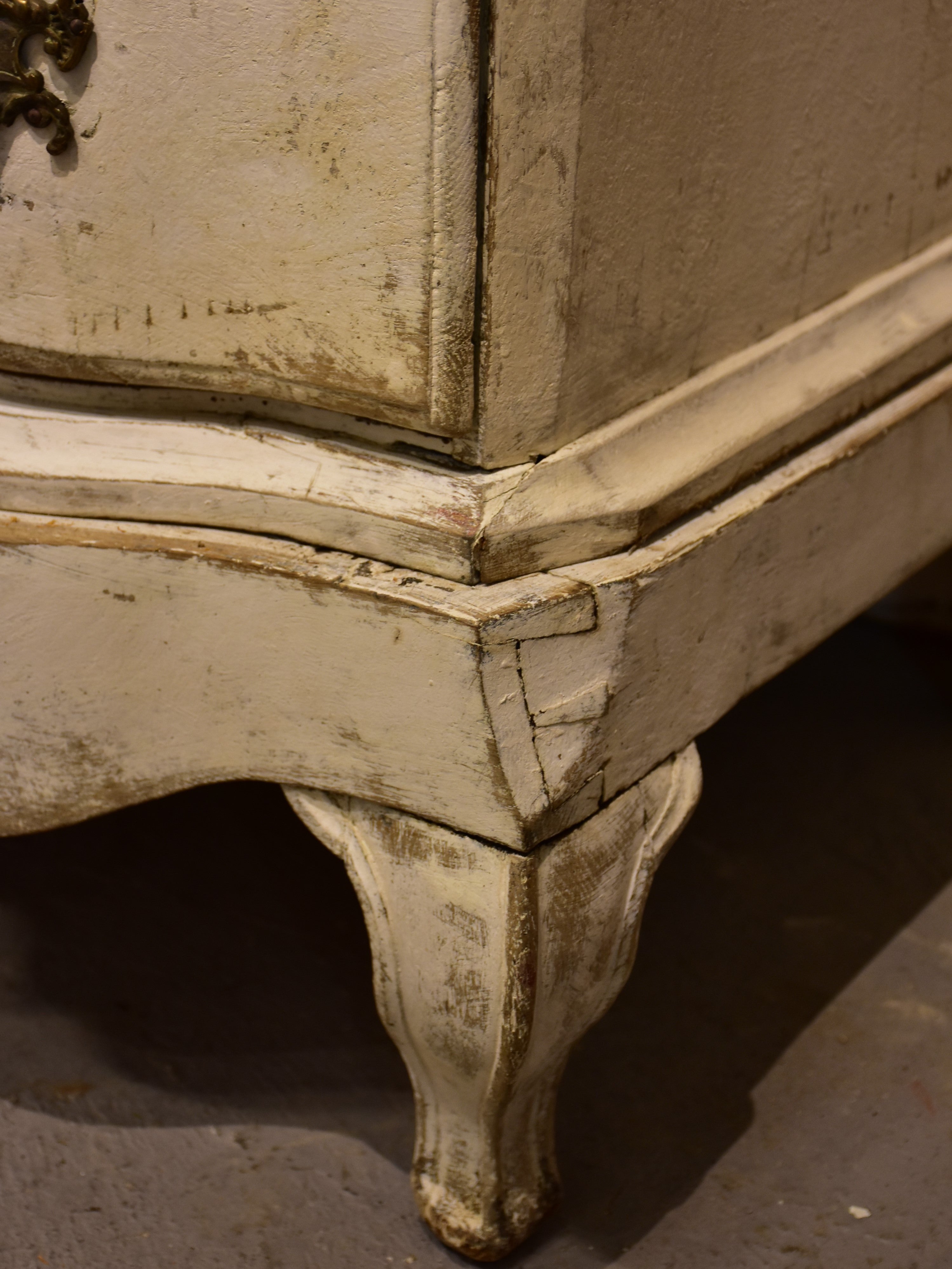 19th century French commode with white patina