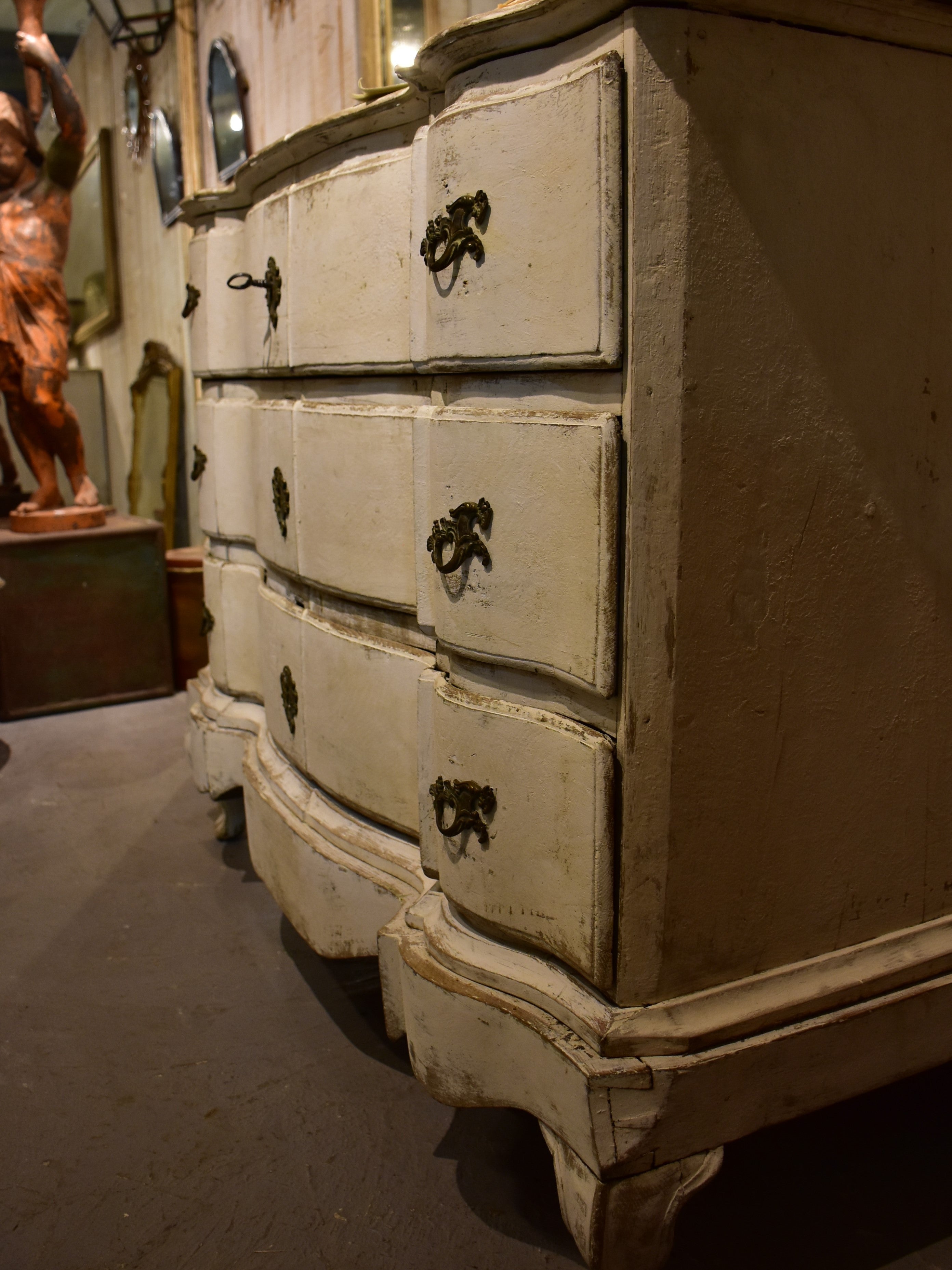 19th century French commode with white patina