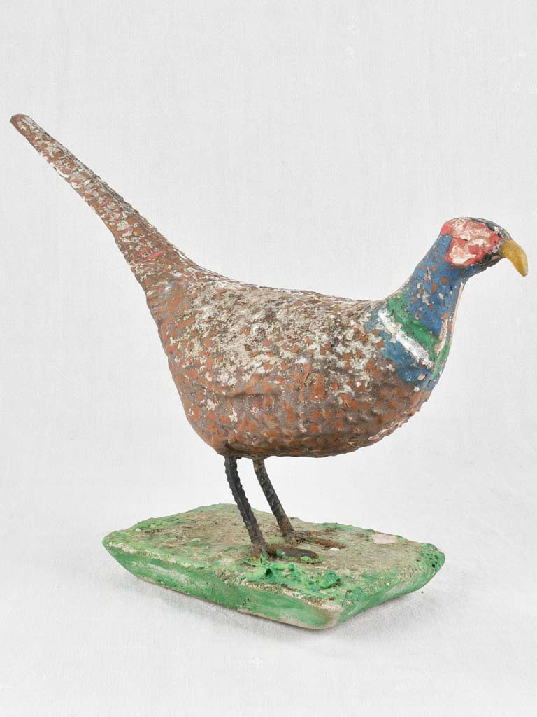 Vintage garden sculpture of a pheasant 23¾"