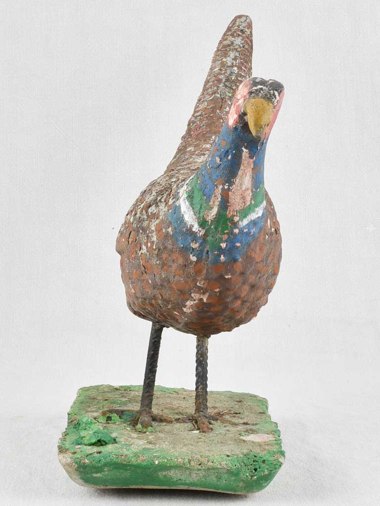 Vintage garden sculpture of a pheasant 23¾"