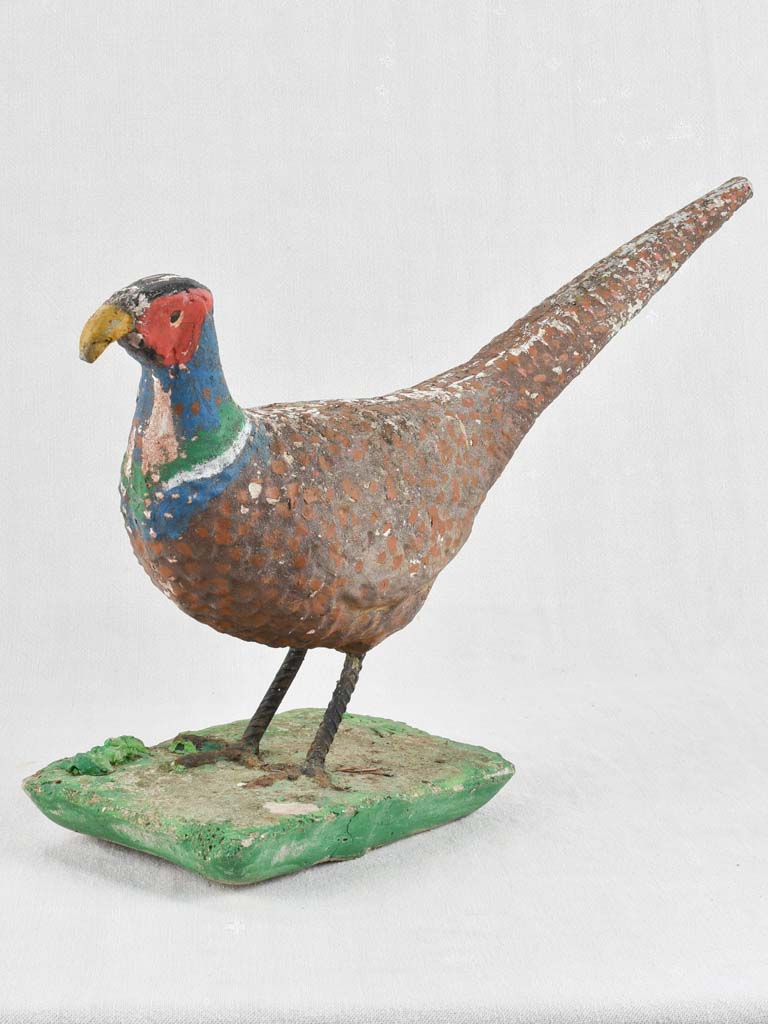 Vintage garden sculpture of a pheasant 23¾"