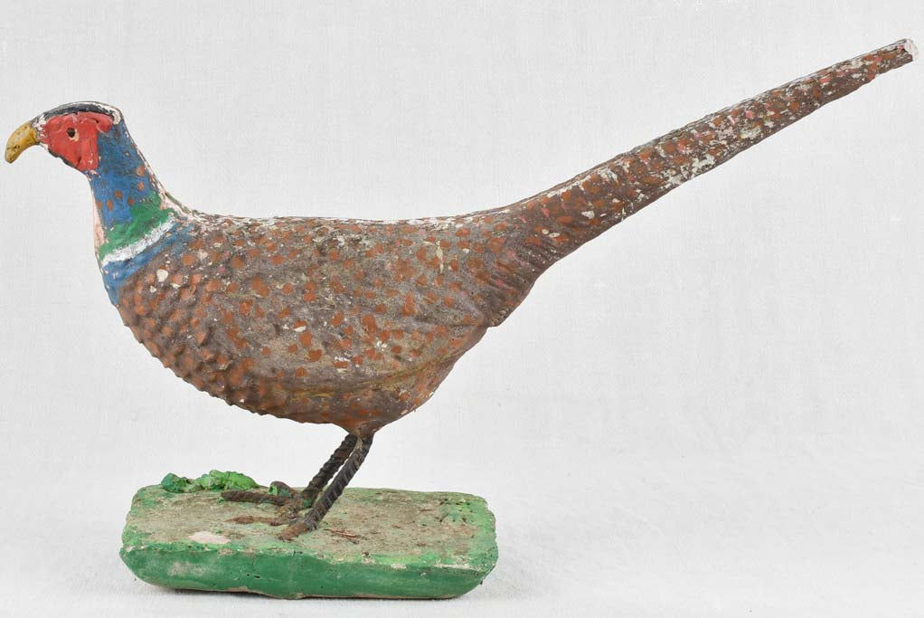 Vintage garden sculpture of a pheasant 23¾"