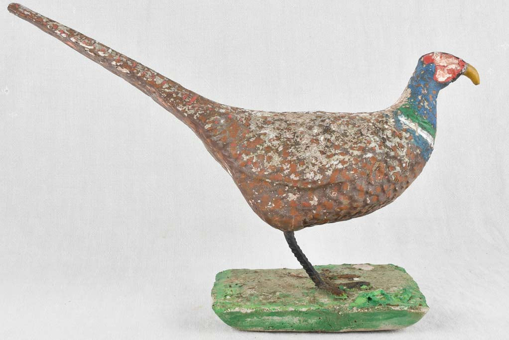 Vintage garden sculpture of a pheasant 23¾"