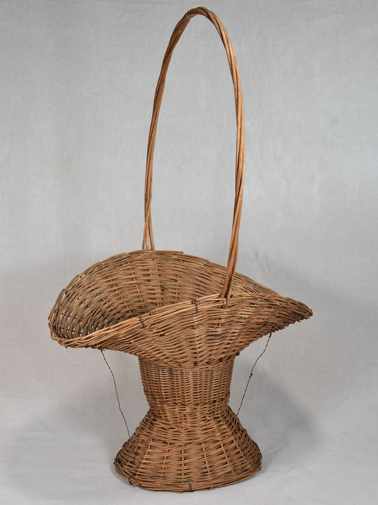 Very large antique French wicker presentation basket