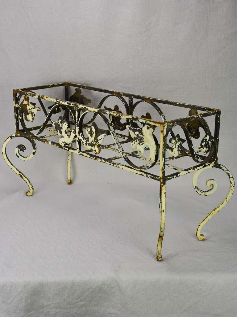 Pair of vintage French wrought iron pot plant stands