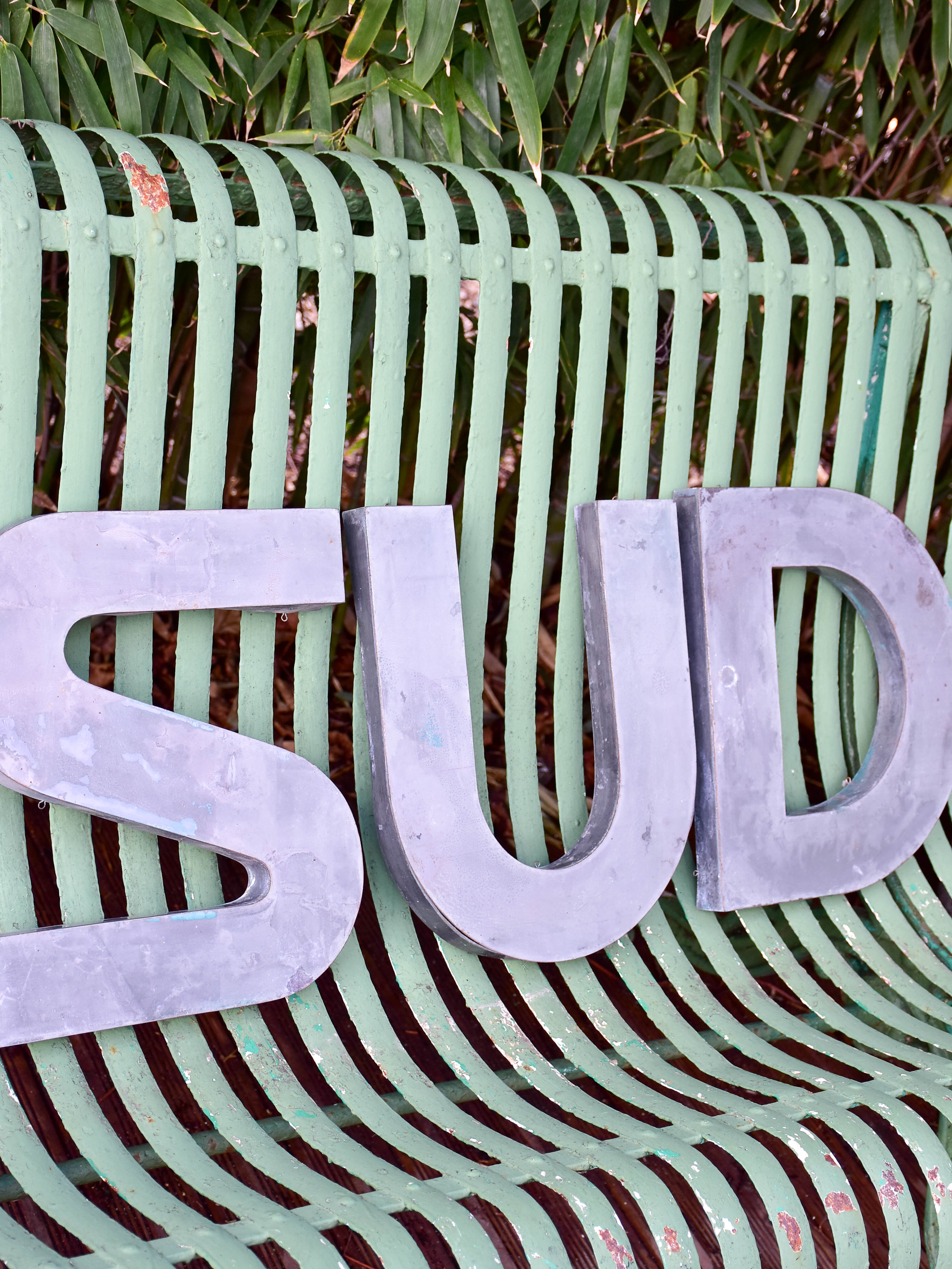 Vintage French zinc letters SUD