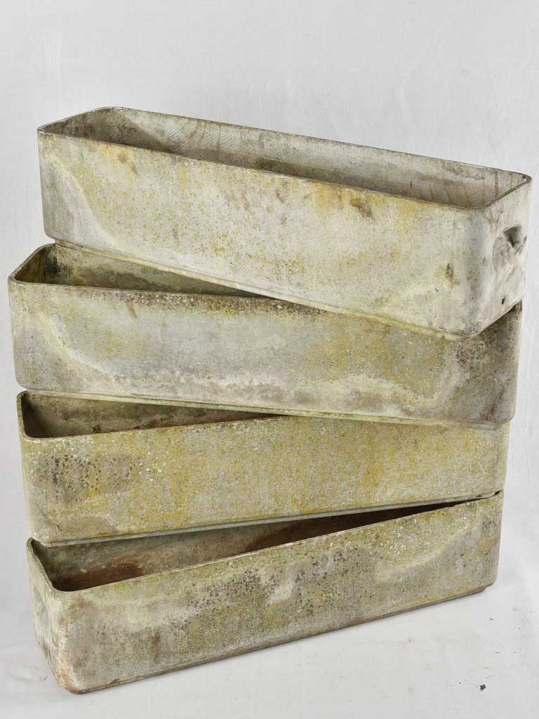 4 rectangular Willy Guhl garden planters 37¾"