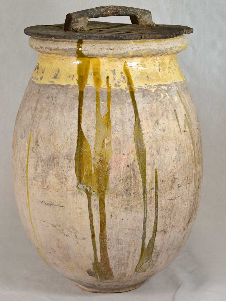 19th century French olive jar from Biot 28"