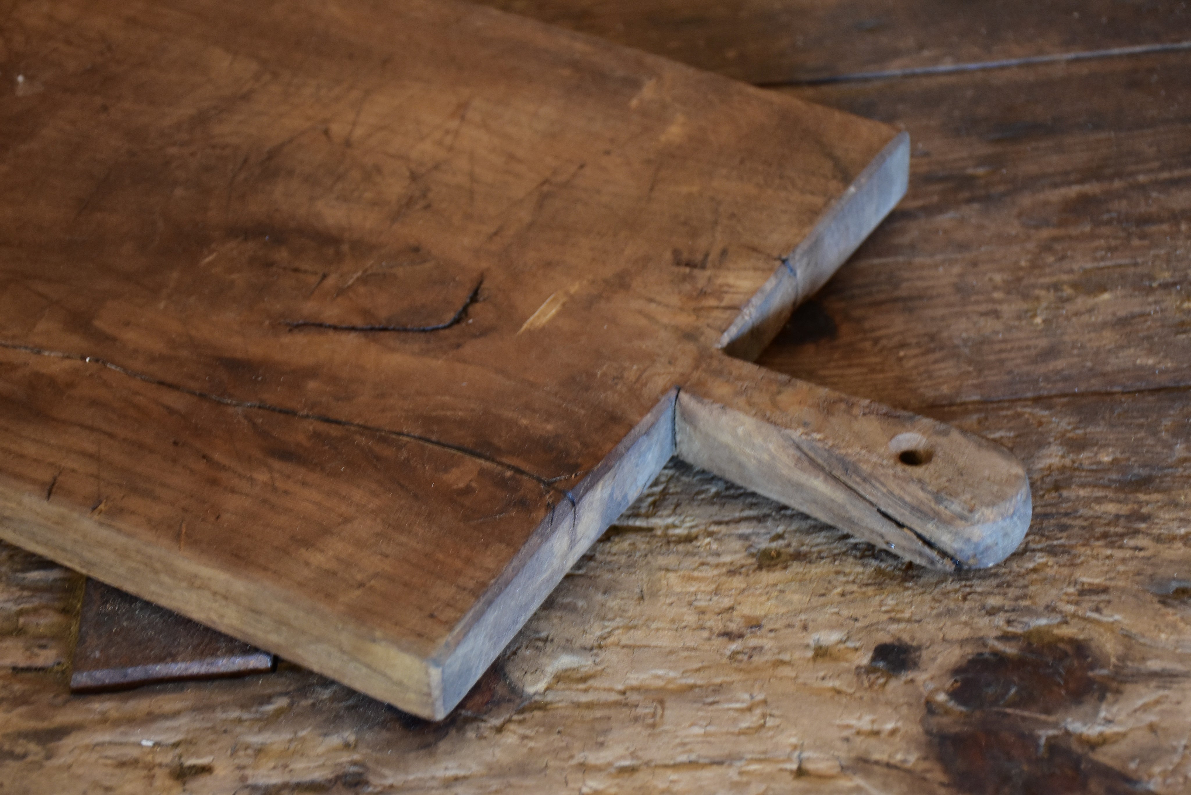 Antique French cutting board with some repairs