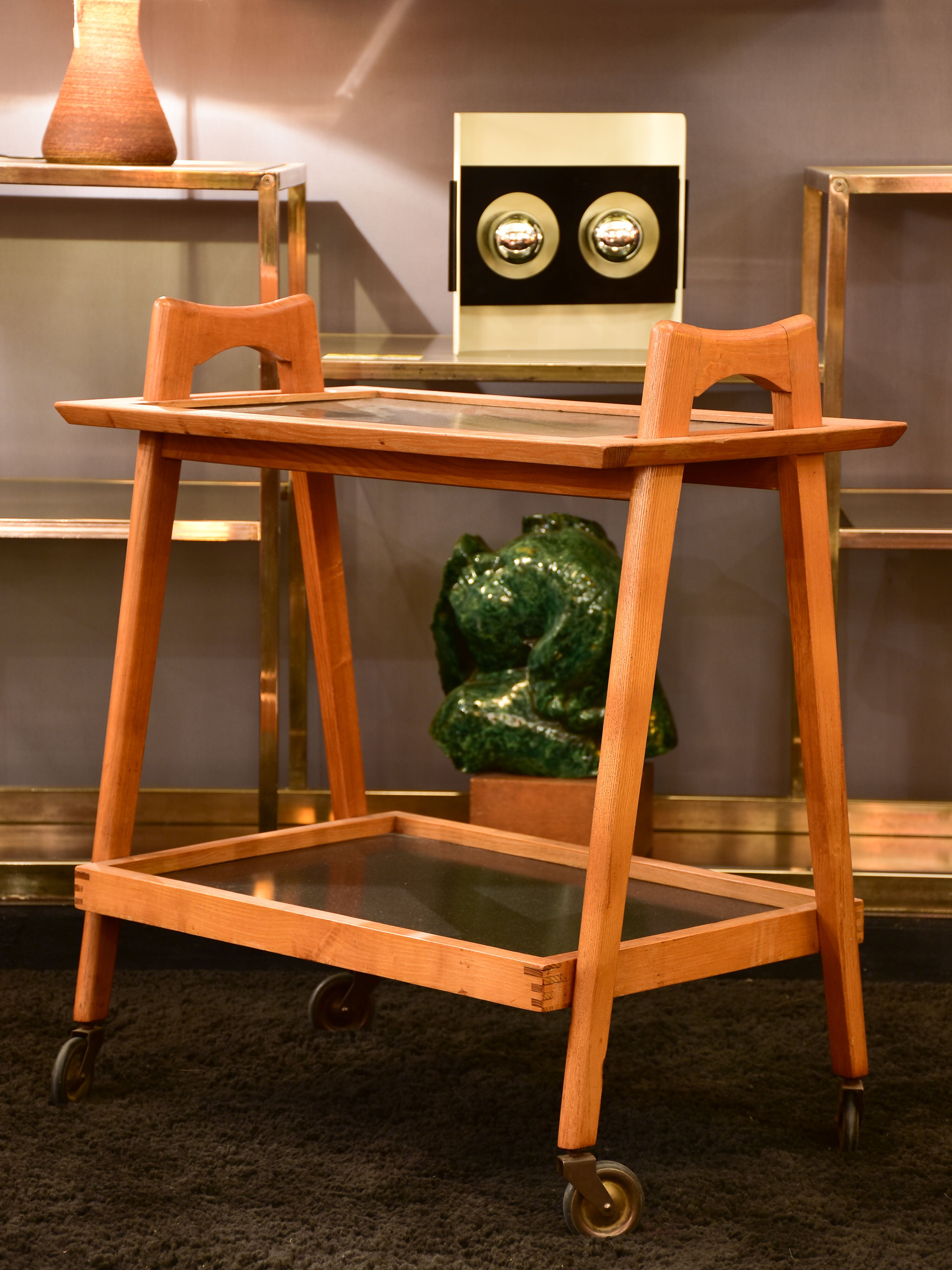 Vintage Scandinavian bar cart - teak