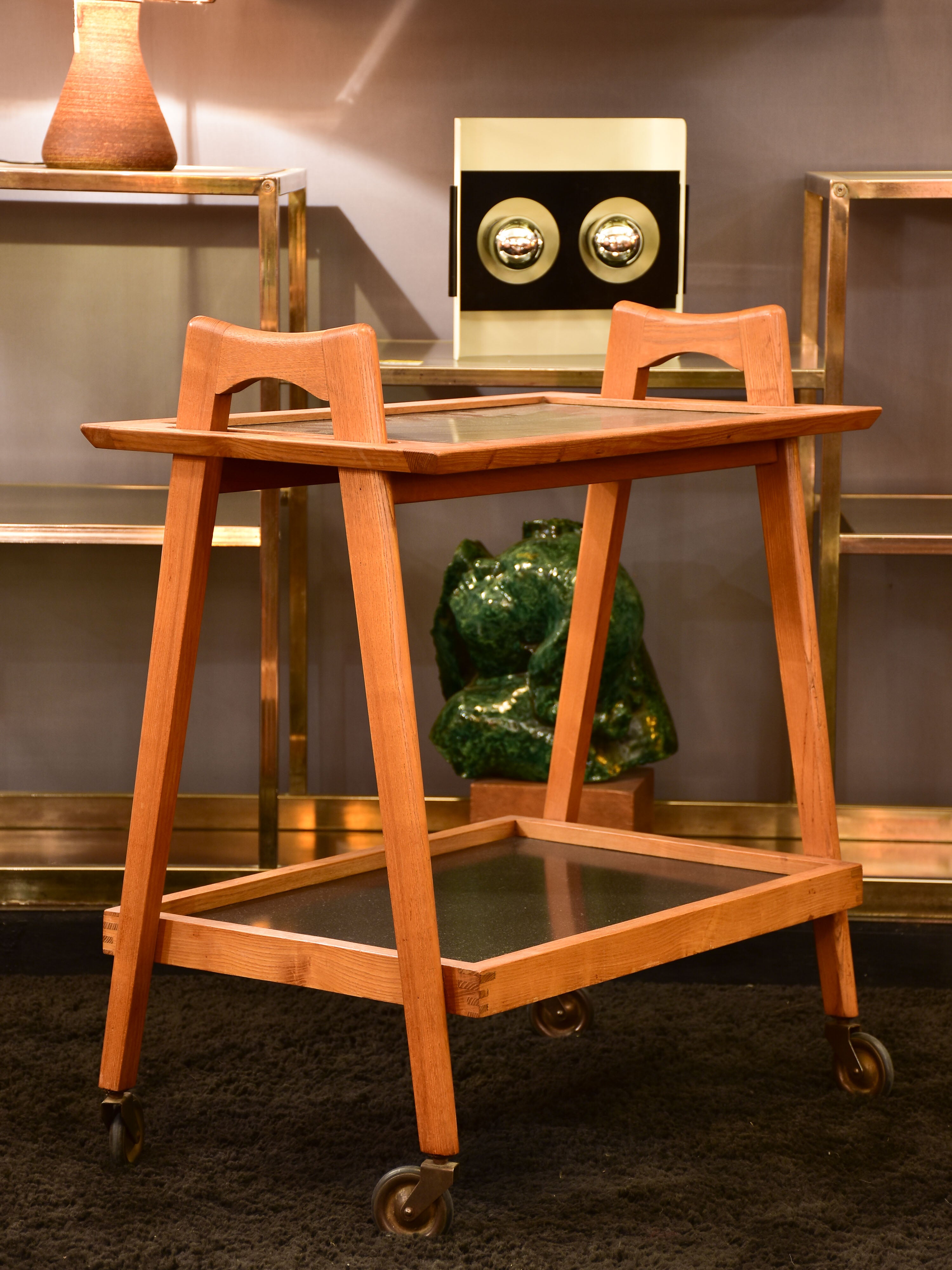 Vintage Scandinavian bar cart - teak