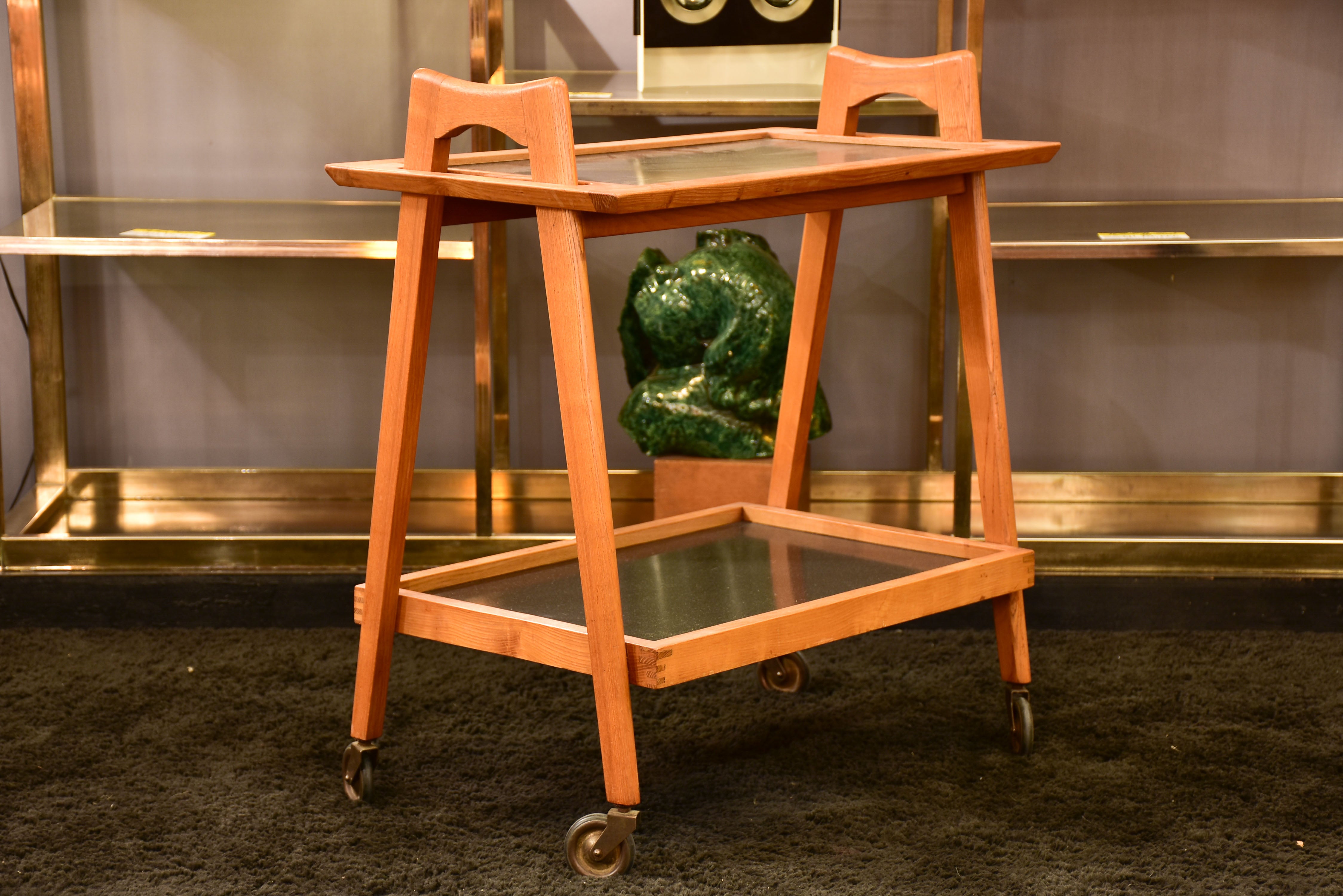 Vintage Scandinavian bar cart - teak