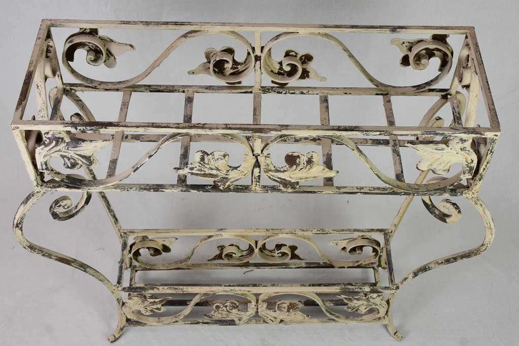 Large pair of vintage French wrought iron pot plant stands