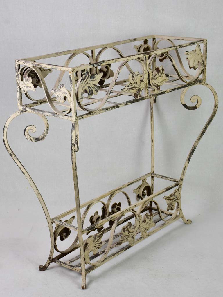 Large pair of vintage French wrought iron pot plant stands