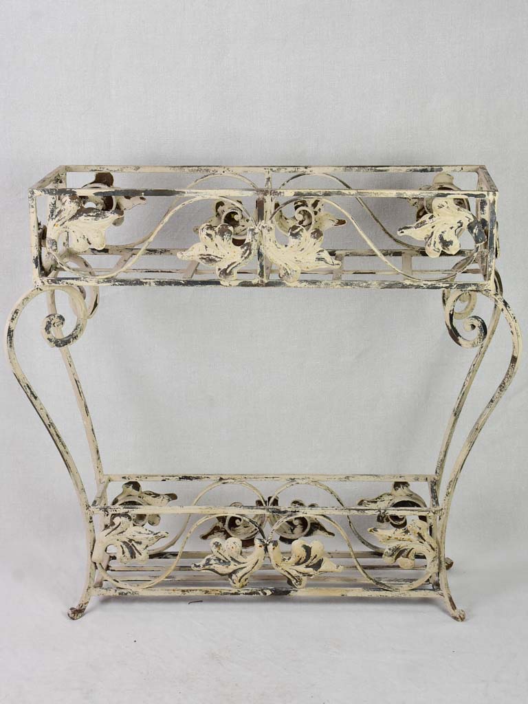 Large pair of vintage French wrought iron pot plant stands