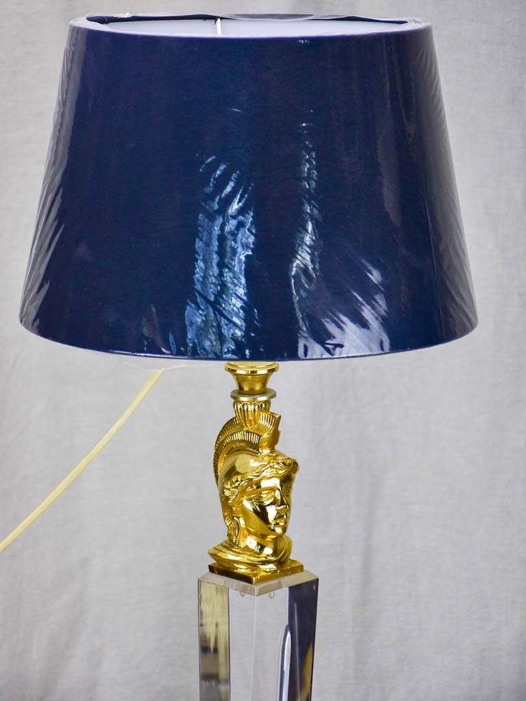 Vintage French lucite lamp with new lampshade