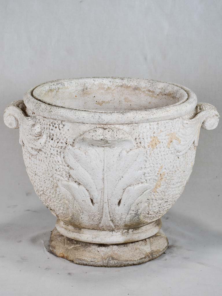 1960's French garden planter with white patina