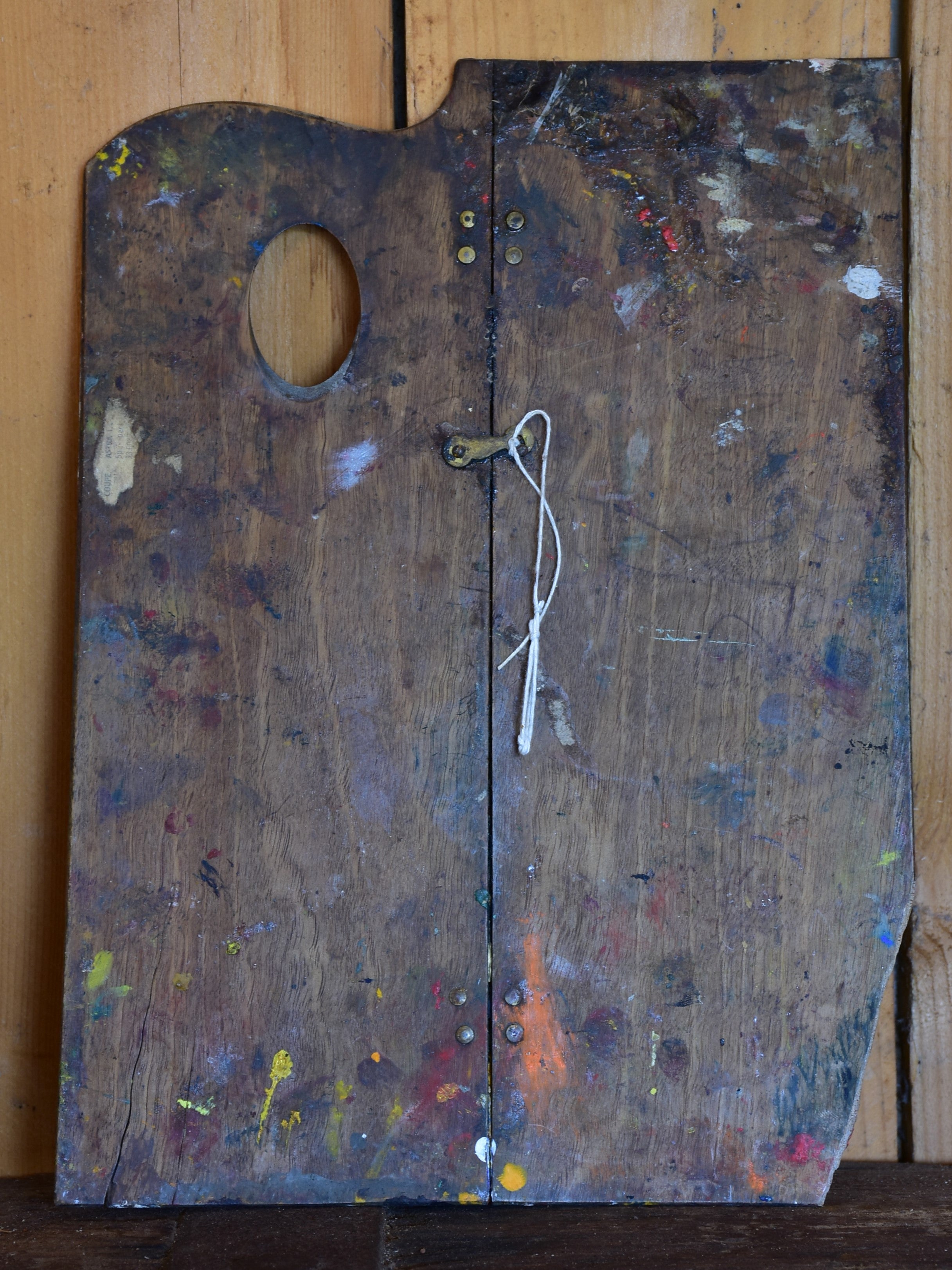 Rustic paint brushes and artist's palette