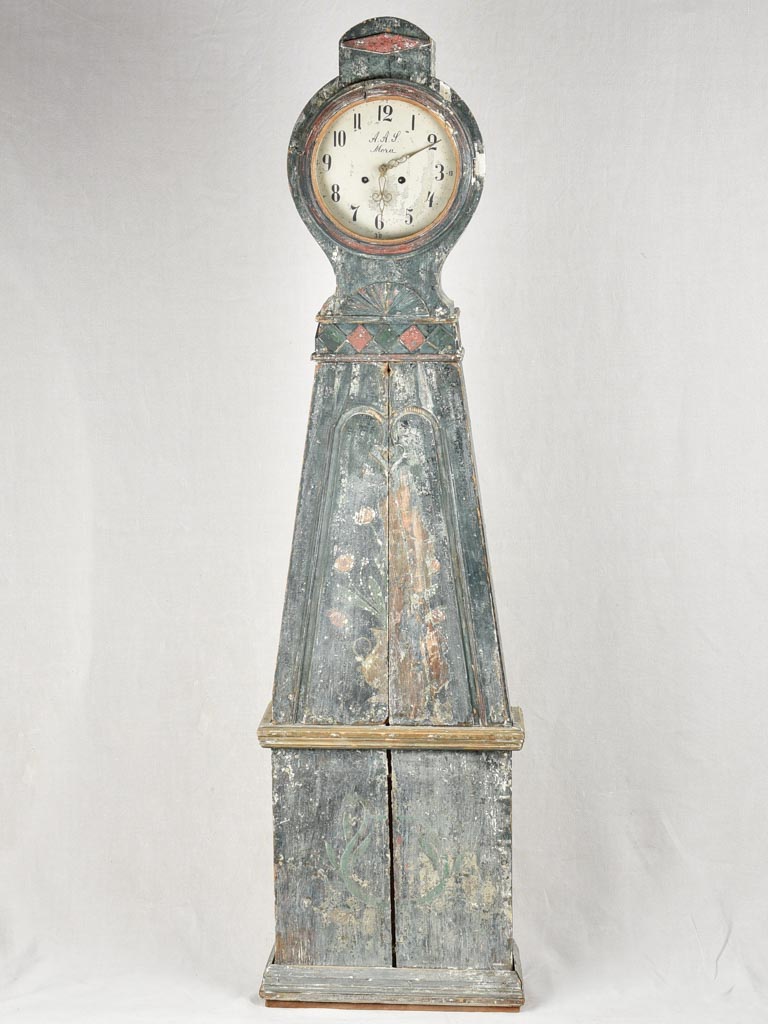 19th century Swedish Mora grandfather clock 75¼"