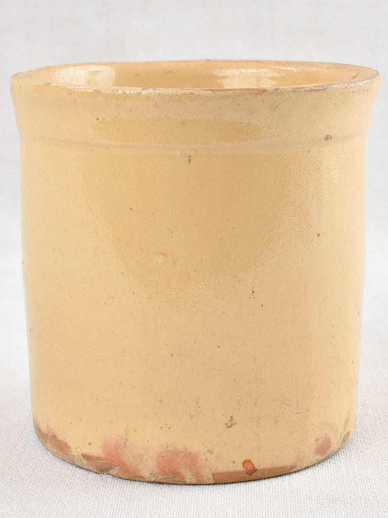 19th century Terracotta preserving pot w/ ocher glaze 6"