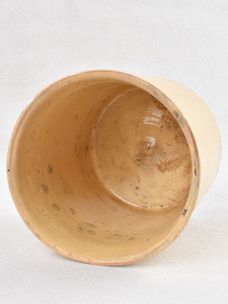 19th century Terracotta preserving pot w/ ocher glaze 6"