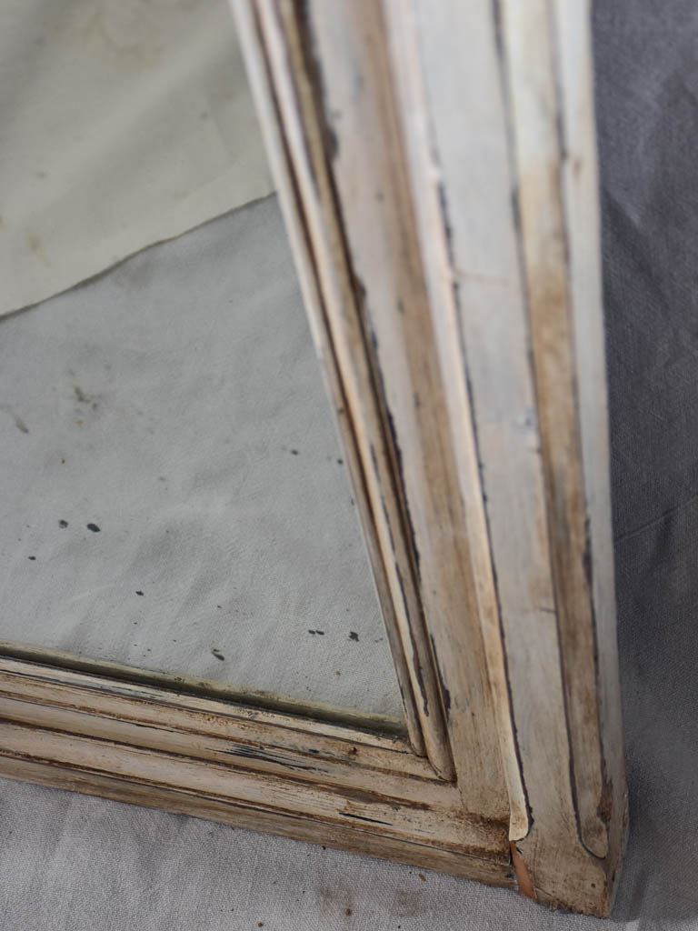 Very large antique French mirror with wooden frame 50½" x 62½"