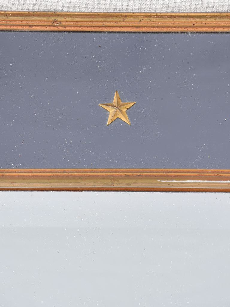 Vintage mirror with smokey glass frame and stars 28" x 33¾"