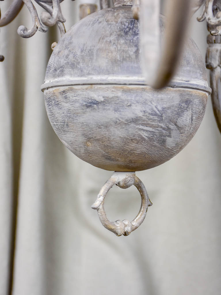 Large early 20th Century Dutch chandelier with grey patina 31½" diameter