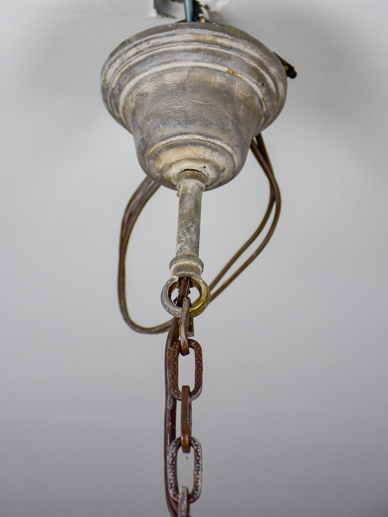 Large early 20th Century Dutch chandelier with grey patina 31½" diameter