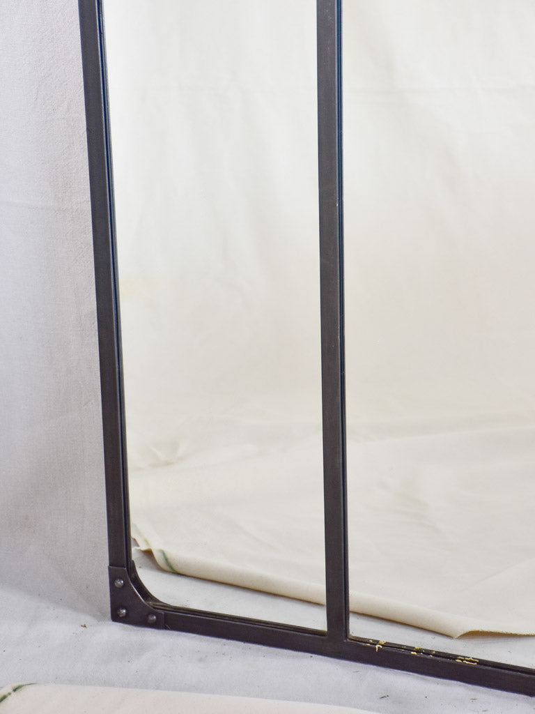 Large arched mirror with iron frame 41¾" x 67"