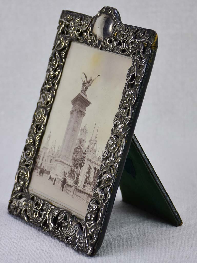 Antique English Edwardian silver photo frame 1904