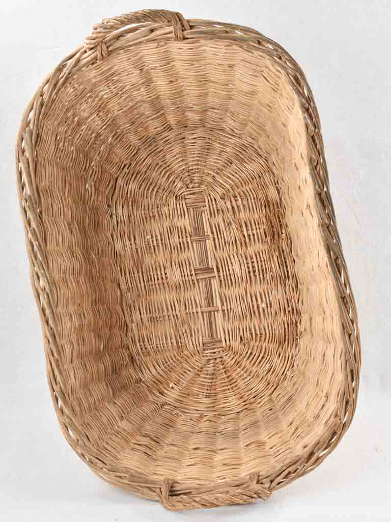 Large French wicker laundry basket 32"