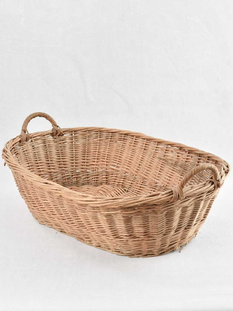 French wicker laundry basket 26"