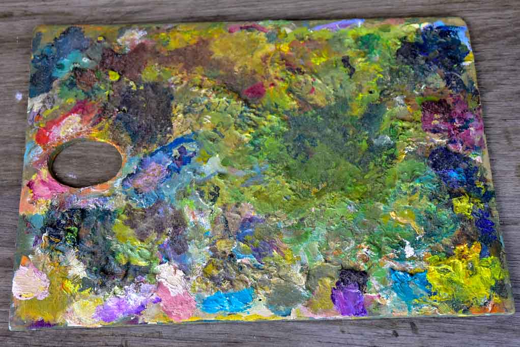 Antique French artist's paint palette