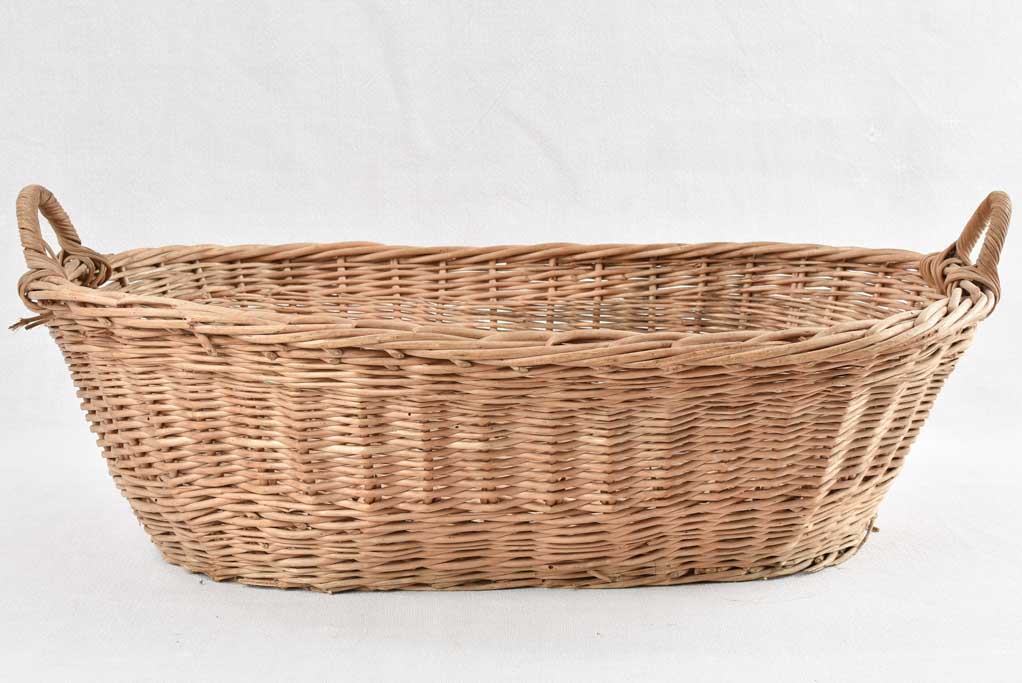 French wicker laundry basket 26"