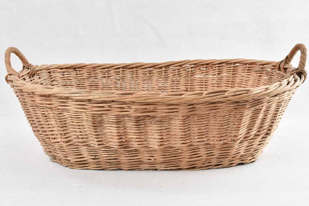 French wicker laundry basket 26"