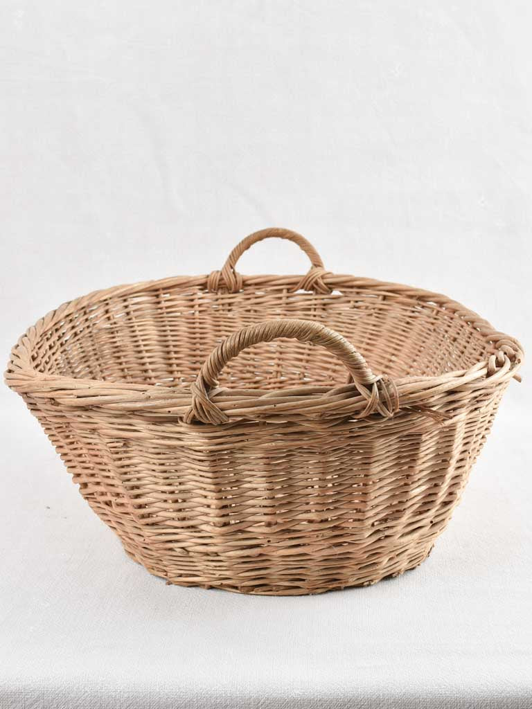 French wicker laundry basket 26"