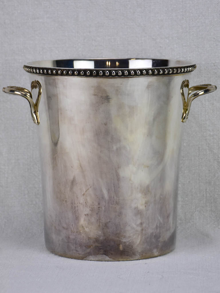 French champagne bucket from the 1920's - silverplate with gadrooning