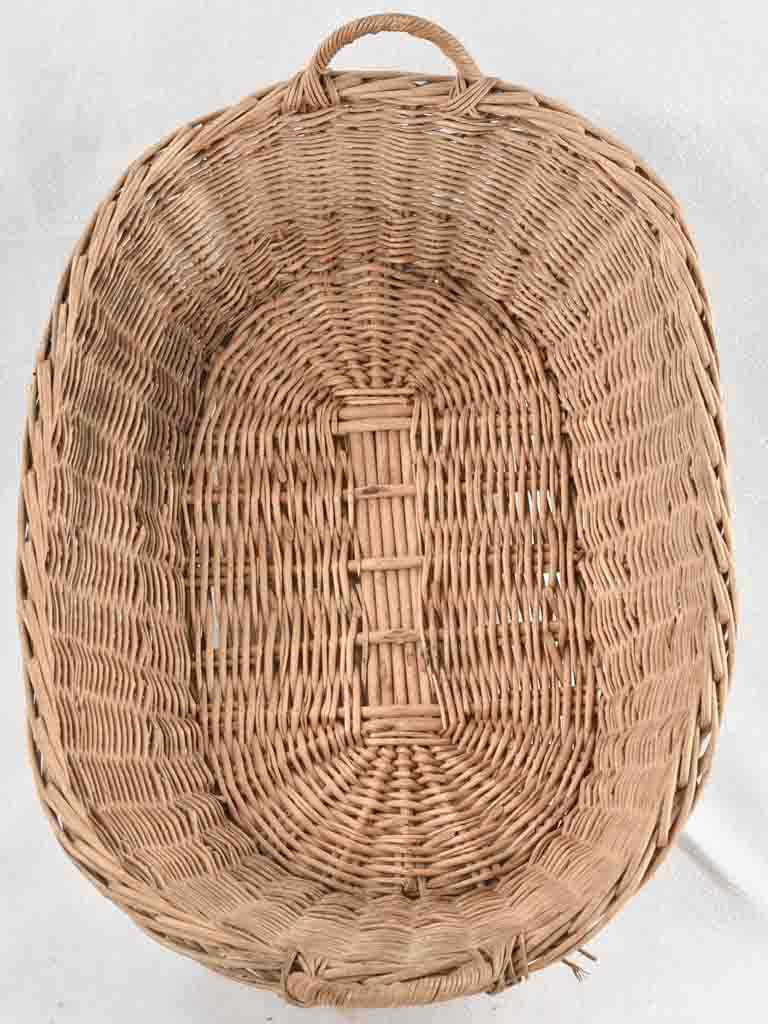 French wicker laundry basket 26"