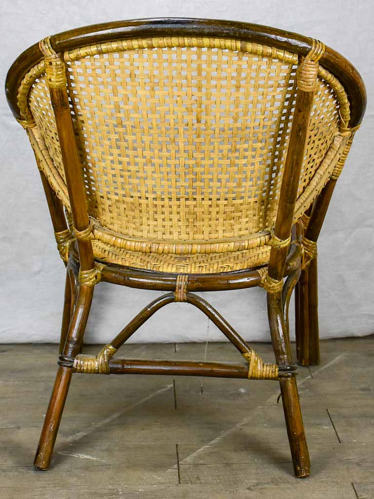 Mid century French cane and bamboo armchair