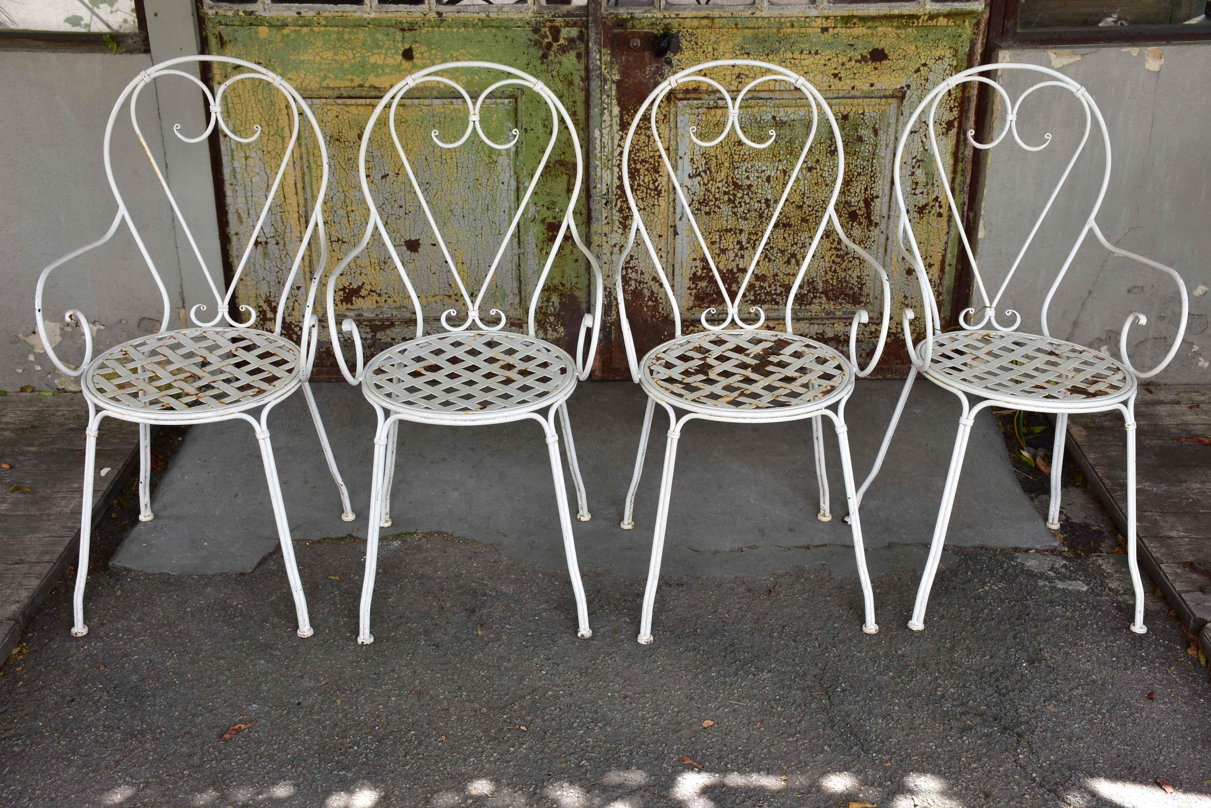 Set of four vintage French garden chairs