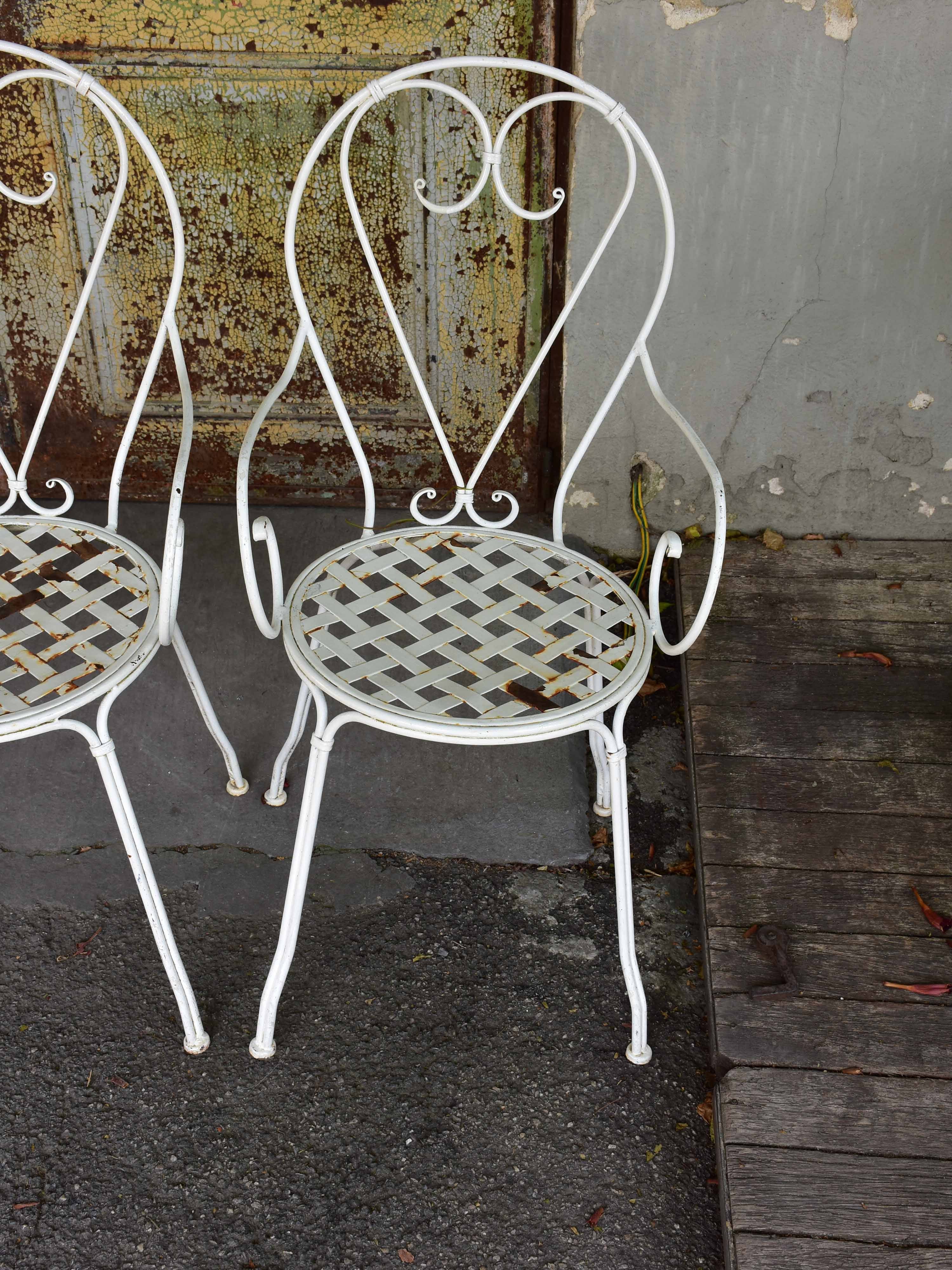 Set of four vintage French garden chairs