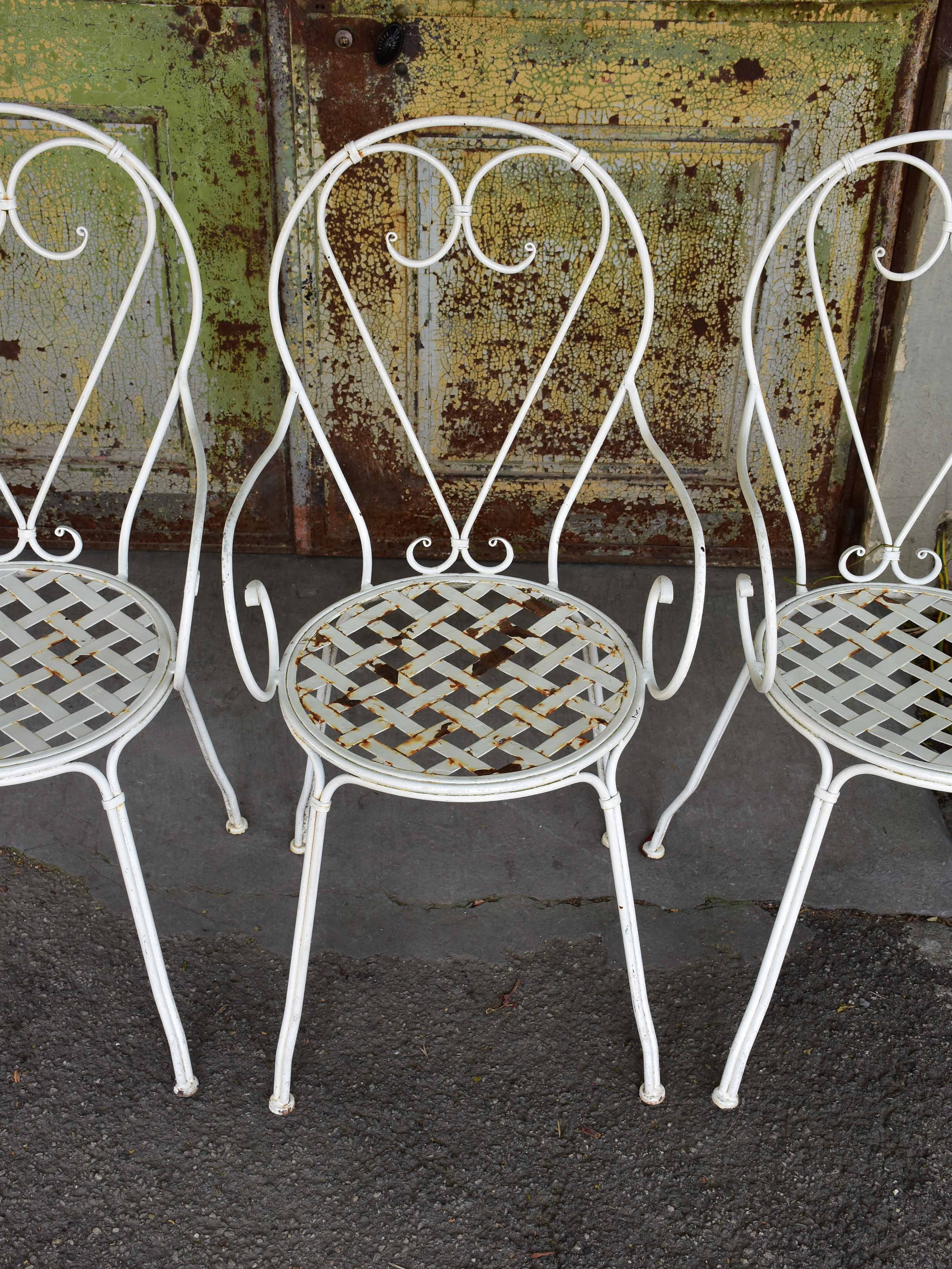 Set of four vintage French garden chairs