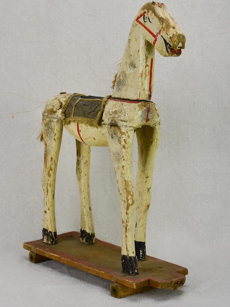 Early 20th Century antique French wooden toy horse - small 17¼"