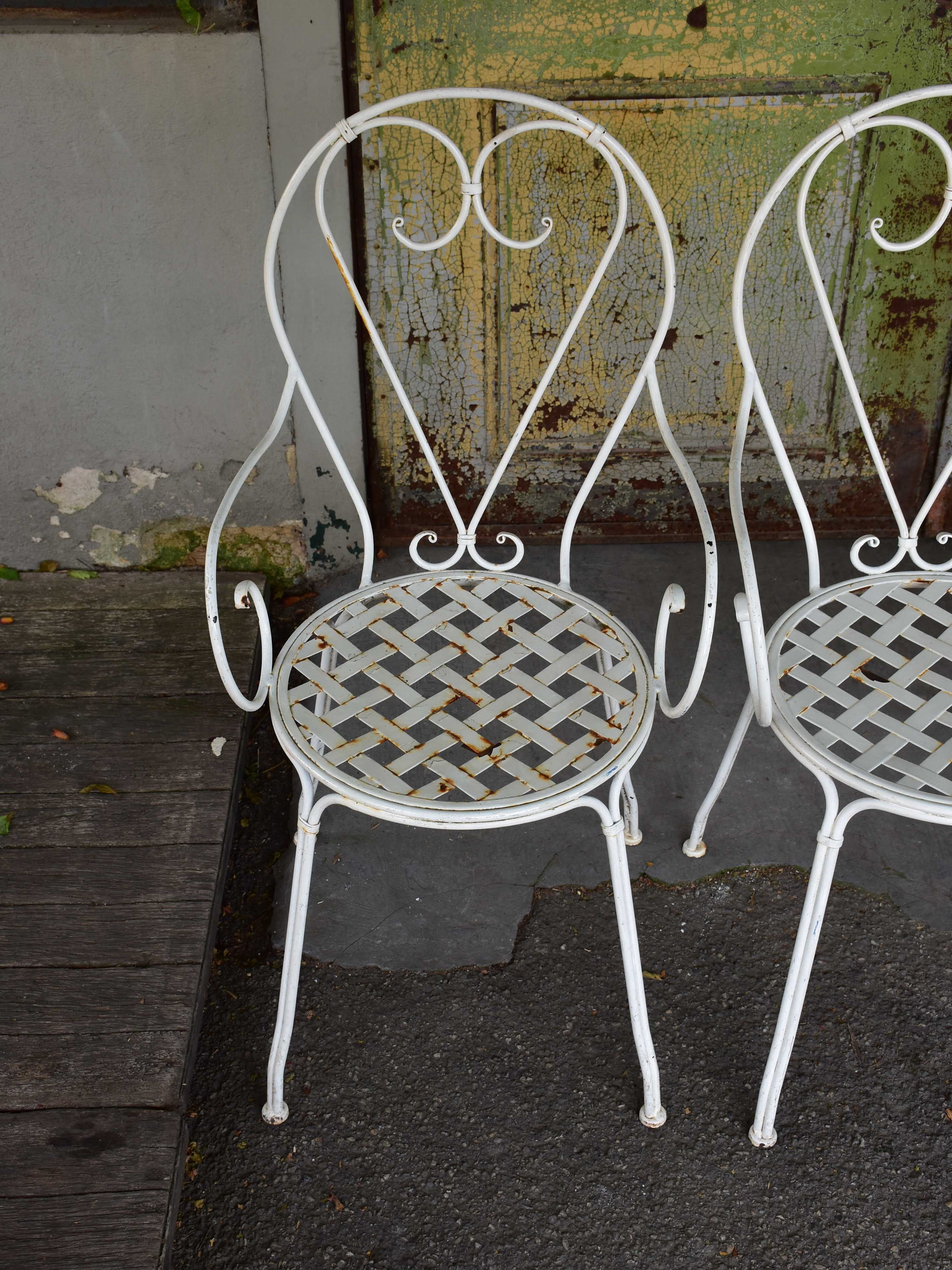 Set of four vintage French garden chairs