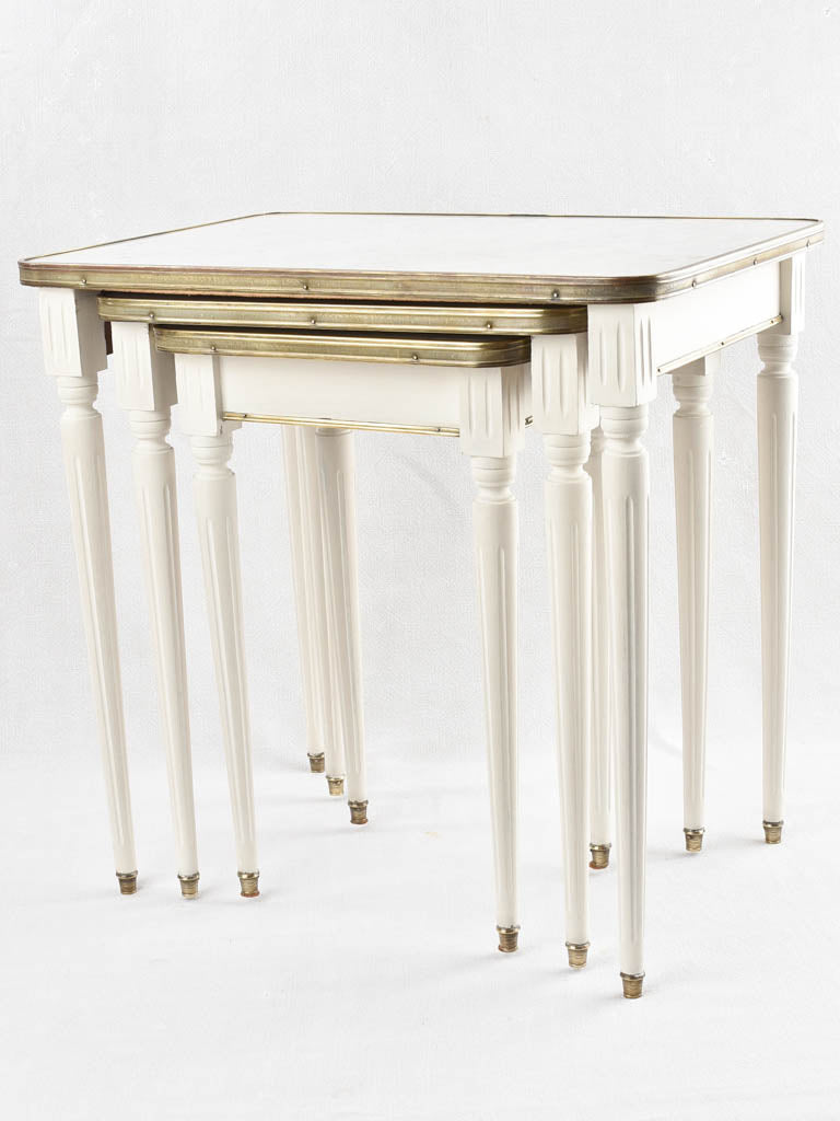 3 x Louis XVI style nesting tables w/ marble