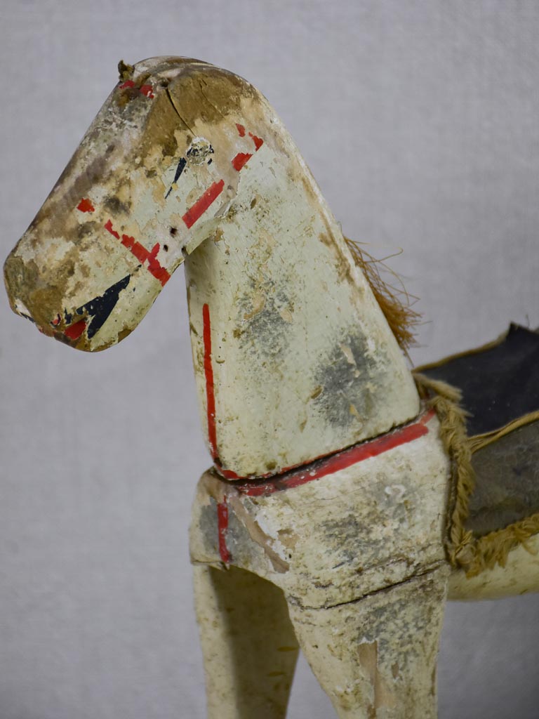 Early 20th Century antique French wooden toy horse - small 17¼"