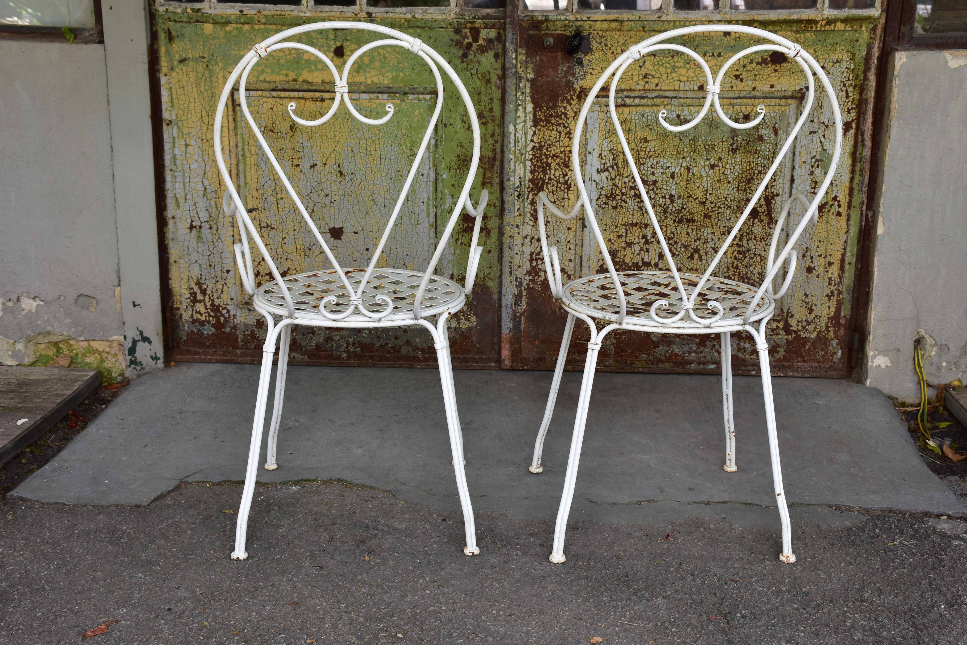 Set of four vintage French garden chairs