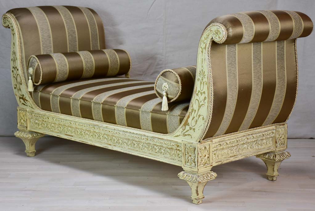 Antique Day bed with striped upholstery 59¾"